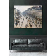 Yatay Kanvas Duvar Tablosu Salon Yatak Odası Camille Pissarro Montmartre Bulvarı Kış Sabahı