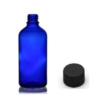 50ml Mavi Şişe Düz Kapaklı, 24 Adet, Cam Şişe, Esans Şişesi, Yağ Şişesi, Kozmetik Şişesi