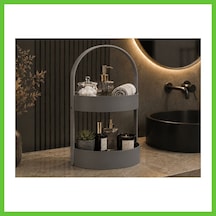 Bezos 3d Baskı İki Katlı Banyo Düzenleyici - Taşınabilir Organizer Ve Saklama Standı-gri Dmc