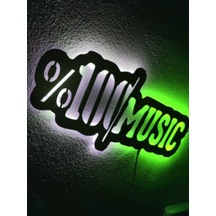 Müzik Led Işıklı Ahşap Tablo (523524223)