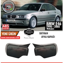 Bmw E46 3 Serisi 1998-2005 Makyajsız Kasa İle Uyumlu Batman Yarasa Ayna Kapağı Piano Black Abs Plastik 00 Şüscaroto Aksesuar