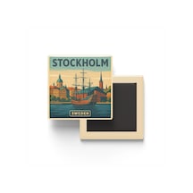 Stockholm İsveç - Vasa Müzesi - Baskılı Buzdolap Magneti Kare 9x9 Cm