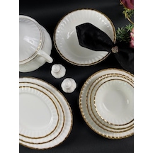 Monno English Bone Oro Gold 59 Parça 12 Kişilik Yemek Takımı