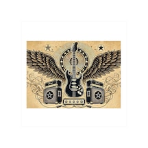 Kanatlı Gitar Tasarımı Art Mdf Tablo