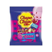 Chupa Chups Sakız Dolgulu Çilek, Elma, Karpuz, Kola Ve Vişne Aromalı Lolipop Şekerleme 12 Gr X 7 Adet -344