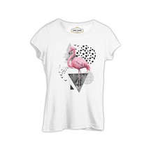 Certain Angles - Flamingo Beyaz Kadın Tshirt 001