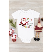 Babylimon Unisex Bebek Ilk Yılbaşım Kısa Kol Çıtçıtlı Body Beyaz - 132207086 Beyaz