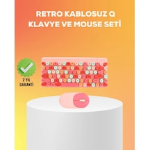 Renkli Retro Tuş Takımlı Klavye - 3 Cihaz Bağlantısı, Medya Kısayol Tuşları