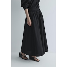Suud Collection Siyah Lara Kloş Etek