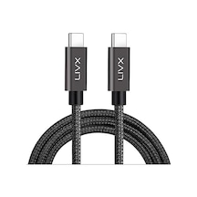 Solid 100w 5a Type C To Type C 3 Metre Hızlı Şarj Ve Data Kablosu Halat Örgülü Space Gray Diğer