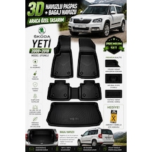 Skoda Yeti 2013 Model Uyumlu 3d Araca Özel Havuzlu Paspas+bagaj Havuzu Birebir Uyum