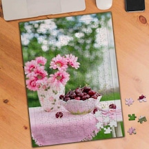 Kiraz Tabağı-pembe Çiçekli Vazo 240 Parça Puzzle Yapboz-75455