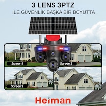 Hm-878 3 Lens 3ptz 4g Sim Kartlı 2 Güneş Panelli Kamera