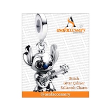 Stitch Gitar Çalıyor Charm Asafaccessory Gümüş