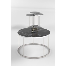 Orta Sehpa Ve Zigon Sehpa Terra Set Gümüş Bendir Diğer