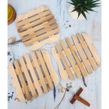 Nergis Ahşap Tencere Tava Çaydanlık Atlığı Nihale Seti 3 Lü Set