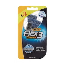 Flex 3 Erkek Tıraş Bıçağı 6'lı Blister 3 Bıçak , Birbirinden Bağımsız Hareket Edebilen 3 Bıçak, Oynar Başlık, Aloe Vera İle Zenginleştirilmiş Kayganlaştırıcı Jel Şerit