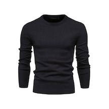 Yeni Sonbahar Ve Kış Günlük Düz Renk Kazak Erkek Süveteri Gri