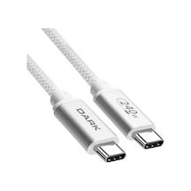 1m USB Type-C 240W PD Ultra Hızlı Şarj ve 480Mbps Kablo Beyaz