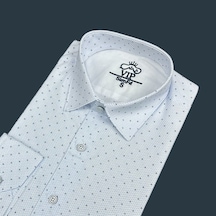 Slim Fit Pamuklu Uzun Kollu Cepsiz Gömlek Slim Fit Kalıp Beyaz