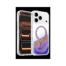 Onegif Apple Uyumlu iPhone 17 Pro Max Lotus Simli Magsafe Kapak - Mor