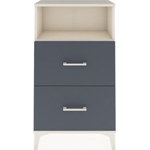 Arges Komodin Tek Raflı 2 Çekmeceli 60x30x106 Aytaşı-antrasit Aytaşı