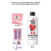 Kalıcı Oje Sökücü Remover 1 Litre Ve Tüy Bırakmayan Tırnak Pedi 1000'li Set