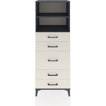 Hyperion Dolap 2 Raflı 5 Çekmeceli 60x44x163 Antrasit-aytaşı Antrasit