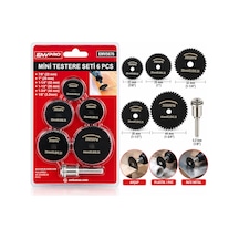 6pcs Mini Testere Set 7/8 Inc-22mm - 1 Inc-25mm - 1-1/4 Inc-32mm - 1-1/2 Inc-35mm - 1-3/4 Inc- 44mm - 1/8 Inc--3.2mm