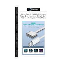 Delux Serisi Coteci Apple MacBook Uyumlu Type-c To Magsafe 3 Hızlı Şarj Kablosu Kolaylık Pratik Masa