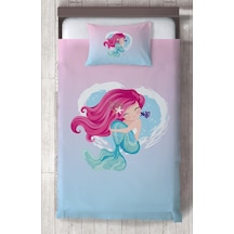 Mekta Home Bebek Ve Çocuk Odası Deniz Kızı Desenli Yatak Örtüsü Renkli