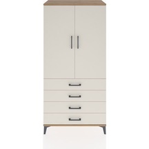 Hyperion Dolap 2 Raflı 4 Çekmeceli 2 Kapaklı 88x44x182 Çam-ay... Çam