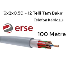 Erse 6x2x0,50 -12 Telli Tam Bakır Telefon Kablosu 100 Metre