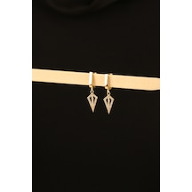 Çgk Çiğdem Gürel Kuyumculuk Üçgen Model Sallantılı Altın Küpe Gold