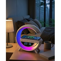 Kablosuz Şarjlı Led Işıklı Dijital Saat Bluetooth Hoparlör Uczzzgoogledigital-1