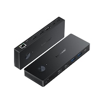 Lemorele Tc500 13 Port Type-c Dock Station Hub Çoklayıcı - 4k 60hz Çift Hdmı Ve Displayport Üçlü Ekran Destekli Gigabit Ethernet Usb 3.0 Dönüştürücü 13-in-1 Macbook Pc Laptop Adaptör