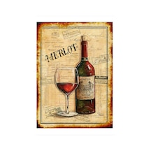 Bedeko Merlot Şarap Modern Mdf Tablo 25 Cm X 35 Cm