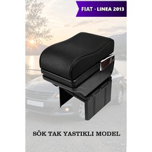 Fiat Linea 2013 Uyumlu Lüks Tip Kol Dayama Küllüklü Bardaklıklı Siyah Renk