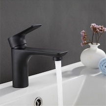 İsaoğlu Yapı Siyah Lavabo Bataryası Siyah Lavabo Musluğu Mat Siyah Armatür Siyah