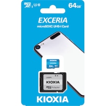 Kioxia Exceria LMEX1L064GG2 64 GB Micro SDXC UHS-I Class 10 Hafıza Kartı + Adaptör