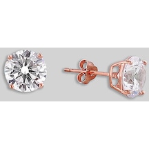 So Chic Tektaş 5 Mm 18 Ayar Rose Altın Kaplama Gümüş Küpe