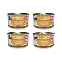 Schesir Ton Ve Tavuklu Tam Ve Dengeli Broth Pişirme Suyunda Kedi Konservesi 85 Gr. X 4 Adet