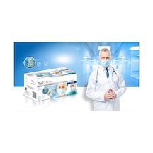 Roll Lastikli Cerrahi Maske 50 Adet 3 Katlı