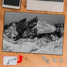 Siyah Beyaz Dağ, Doğa 240 Parça Puzzle Yapboz Tablo-349