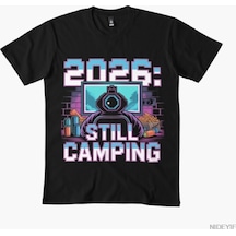 Flood Of Style Hala Kamp Yapıyor Bir Yıllık Oyun Meme T-shirt Erkekler Kadınlar Için % 100% Pamuk T Shirt Kı Siyah