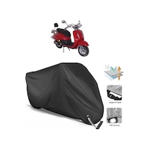 Mondial 125 Zn Motosiklet Branda (Bağlantı, Kilit Uyumlu)-Siyah (457221141)-Arka Çanta Uyumlu Değil-Tokalı