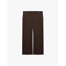 Koton Cepli Rahat Kalıp Viskon Karışımlı Geniş Paça Klasik Pantolon Kahverengi 7wam40141nw Kahve