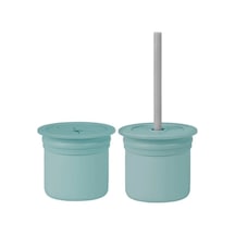 Oioi Ham+hüp Pipetli Silikon Bardak Seti Aqua Green / Powder Grey Çok Renkli - Çok Renkli