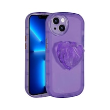 Noktaks - İphone 13 Uyumlu Kılıf Kamera Korumalı Pop Soketli Renkli Ofro Kapak - Mor - T23863