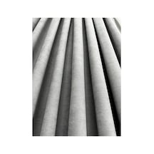 Ada Fonluk Açık Gri Tek Kanat 1/3 Sık Pile - Her Odaya Uygun Lüks Fon Perde Açık Gri